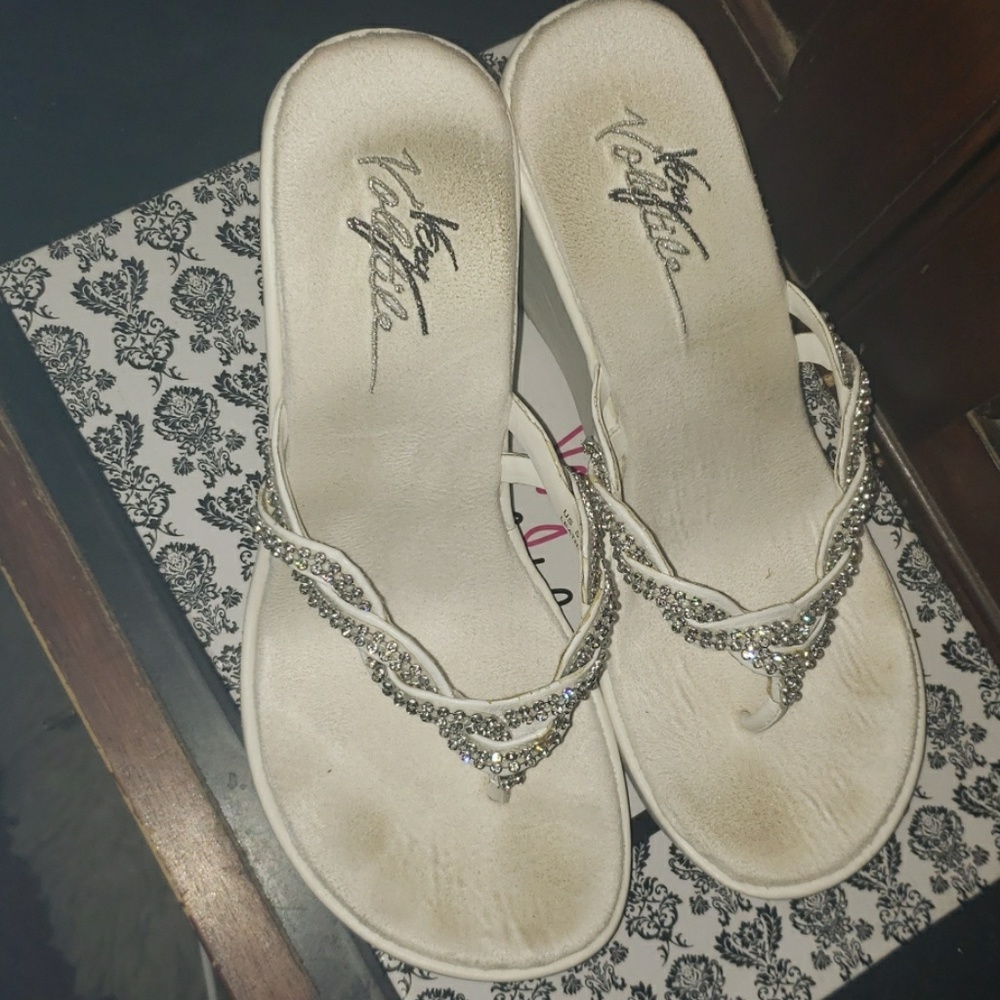White heel wedges